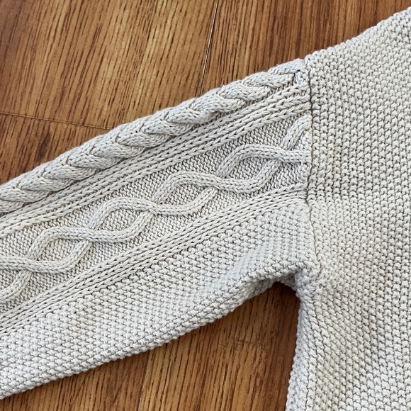 J Crew 100% Cotton Cable Knit Cream Sweater - Picture 6 of 10